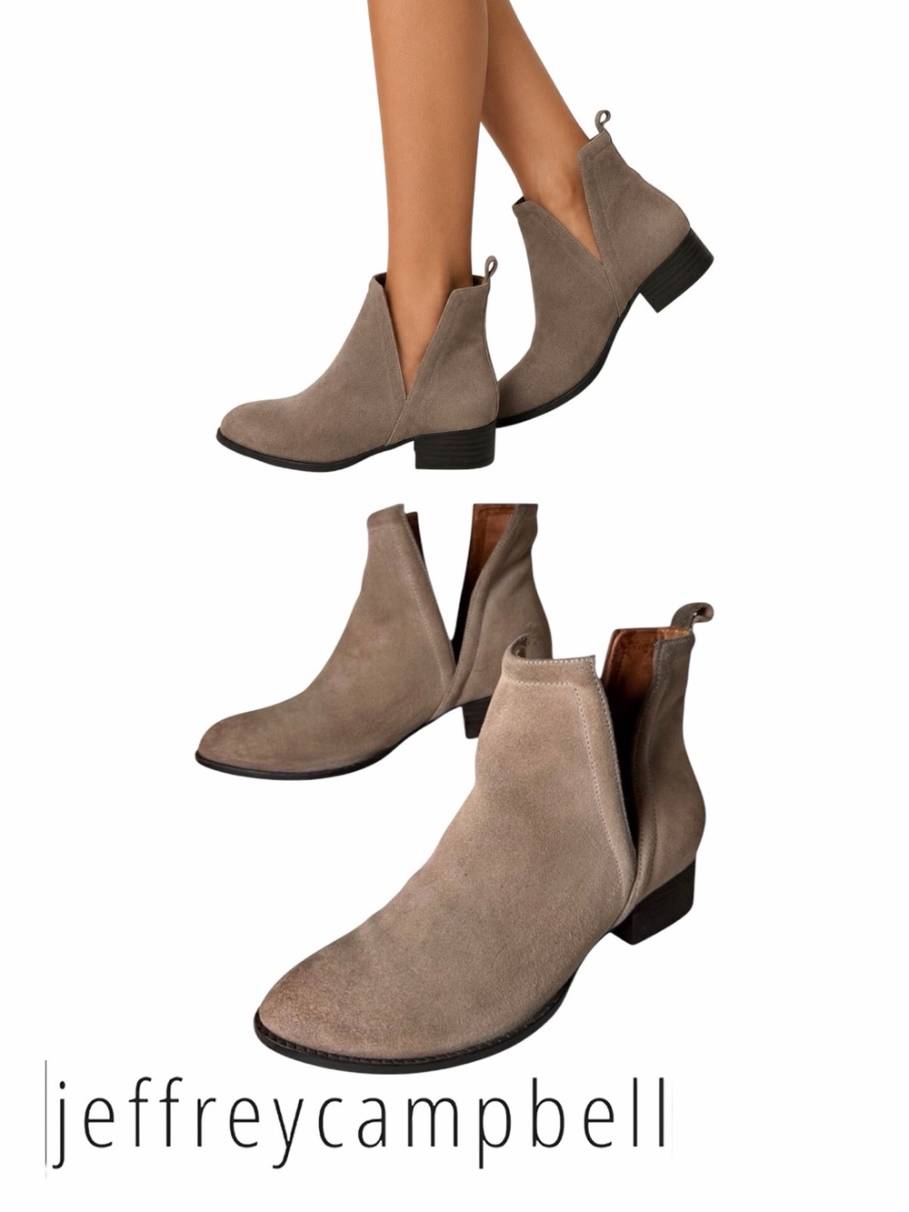 Jeffrey‎ Campbell Muskrat Lo Taupe Suede Ankle Boots Women’s 8